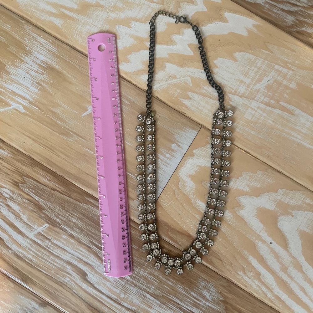 J Crew rhinestone necklace worn twice.
